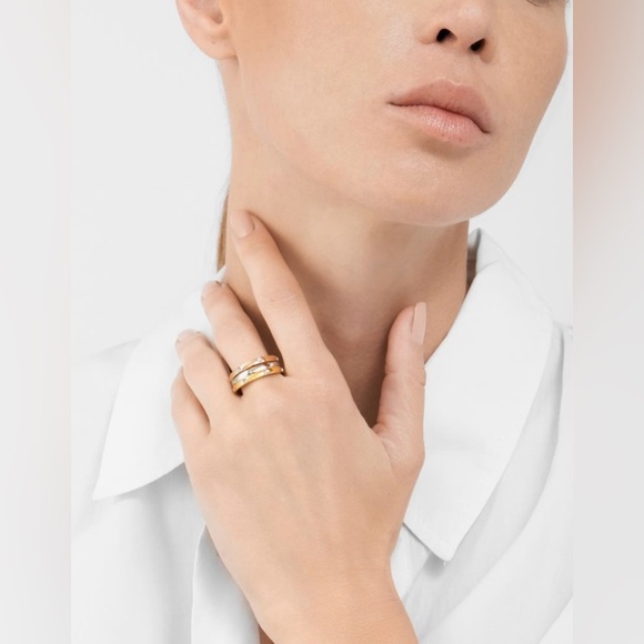 Water Resistance Crystal Tri Color Stackable infinity Rings. New Size 7 - Picture 3 of 9